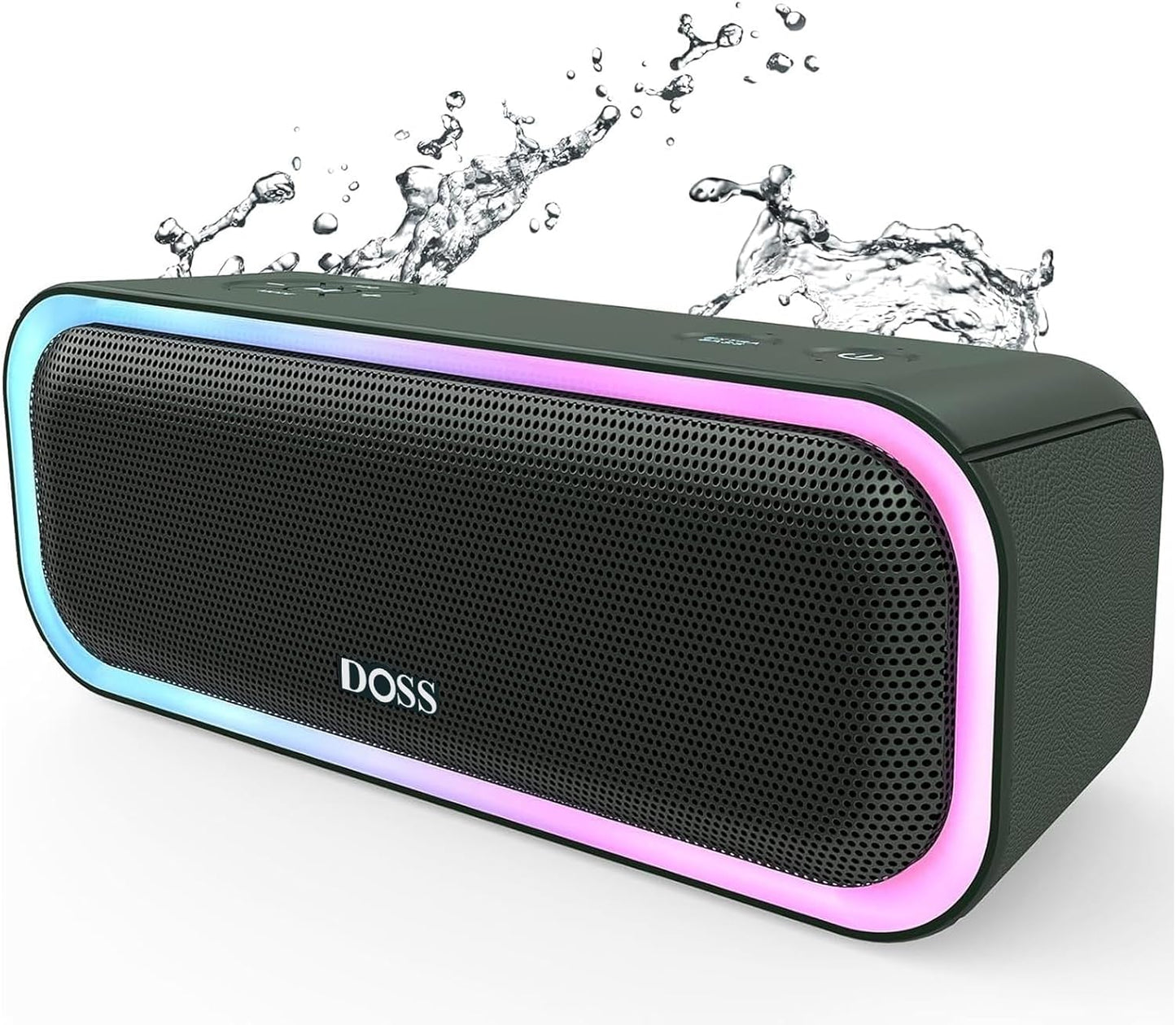 Soundbox Pro Bluetooth Speaker - 20W Stereo Sound, Enhanced Bass, IPX6 Waterproof, TWS Pairing, Multi-Color Lights, 20 Hours Playtime, Portable for Outdoor Use - Blue