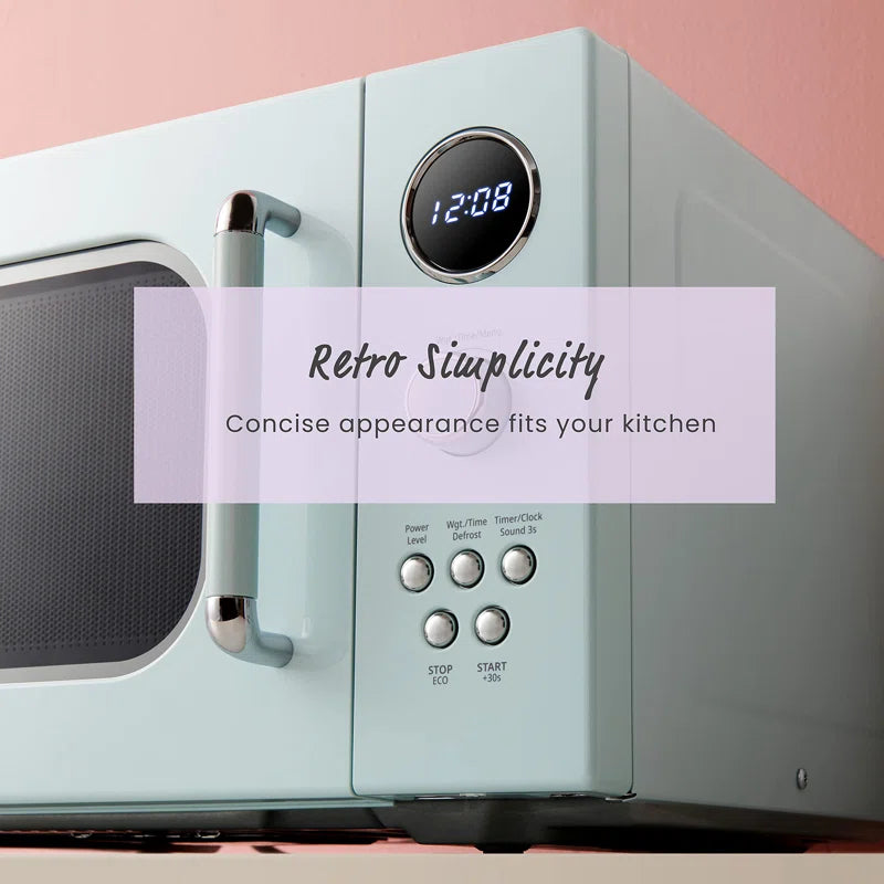 Retro 900W Microwave – 0.9 Cu. Ft. of Compact Cool for Your Countertop