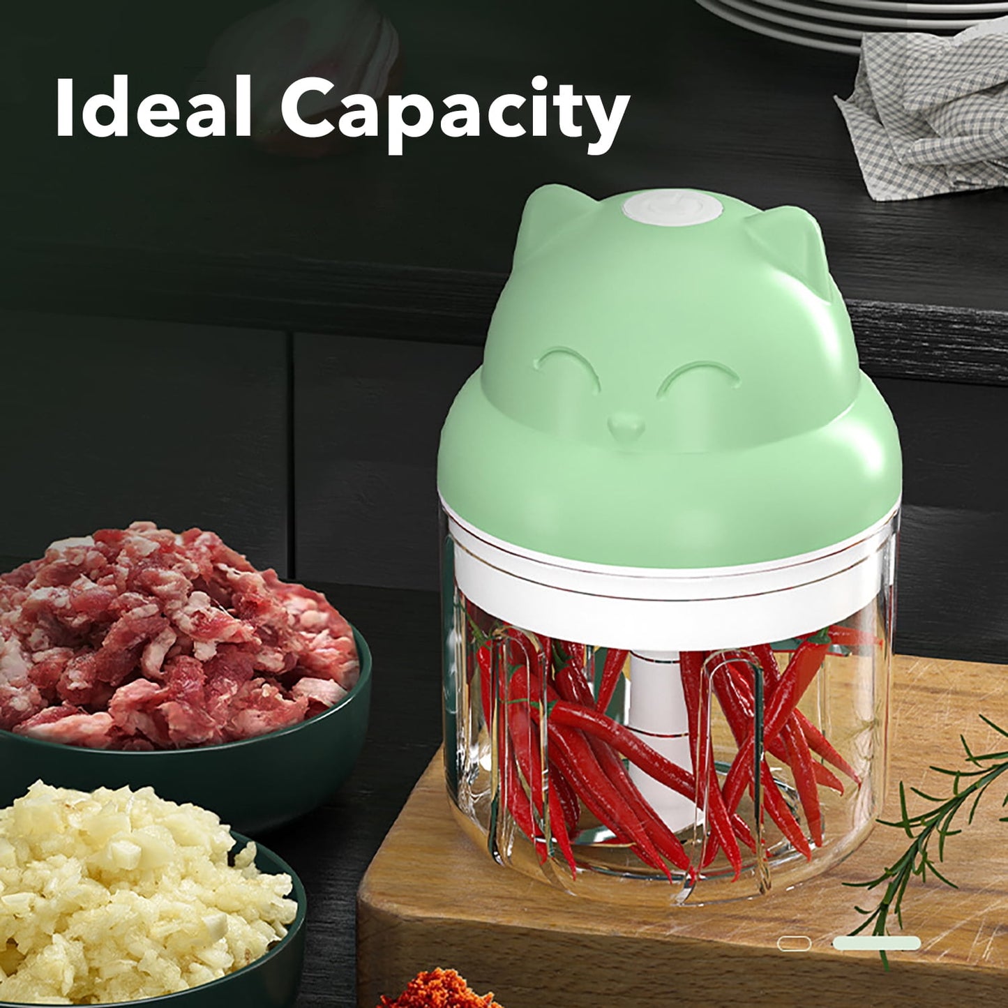 Pocket-Sized Power: 250ML Electric Chopper with Charm