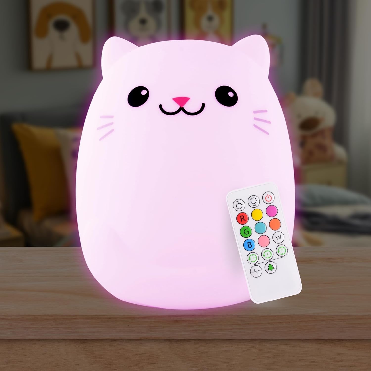 Lumi Pets: Soft Glow Companions – Rechargeable Night Lights in Whimsical Shapes with Remote & Color Options for Little Dreamers