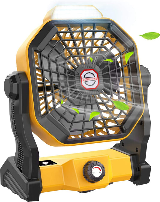 Portable Camping Fan with LED Light – Rechargeable, Quiet & Long-Lasting (36H, 9-Inch)