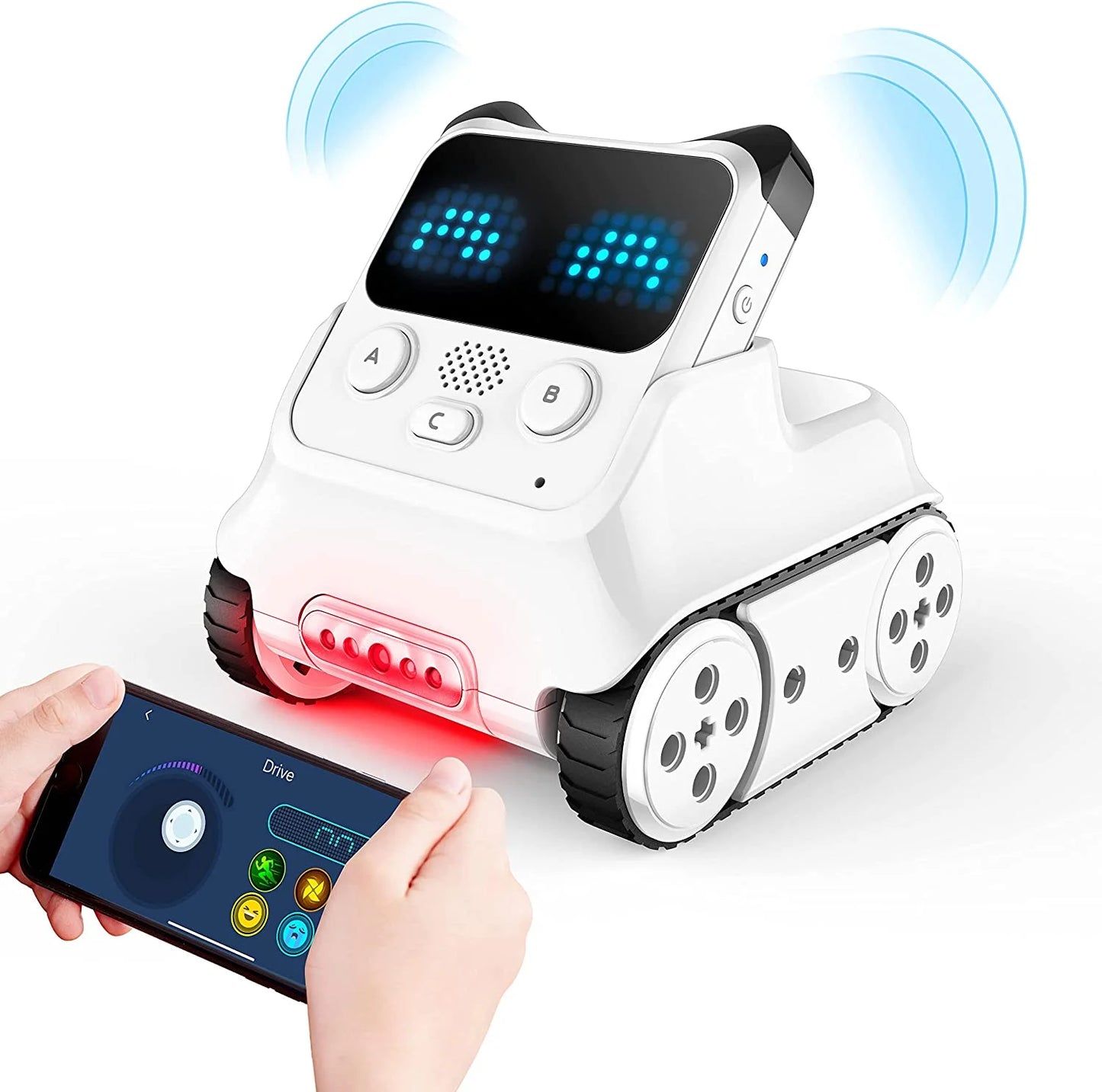 Codey Rocky 2-In-1 Cording Robot Toys for Kids, Programmable Remote Control Emo Robot Car Supports Both Block-Based and Python Coding