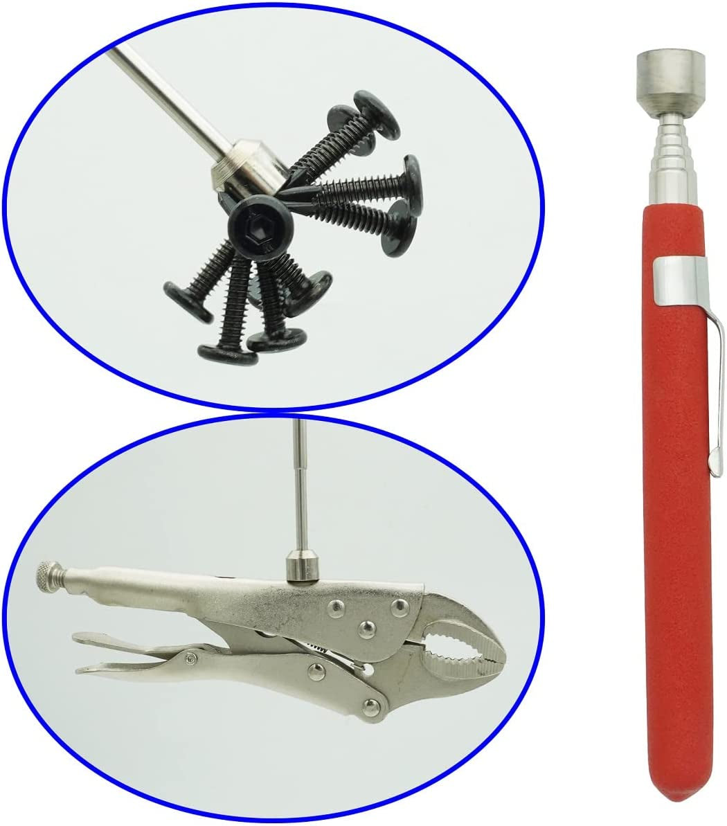 Pocket-Clip Telescopic Magnet Stick – 24" Extendable Magnetic Pickup Tool