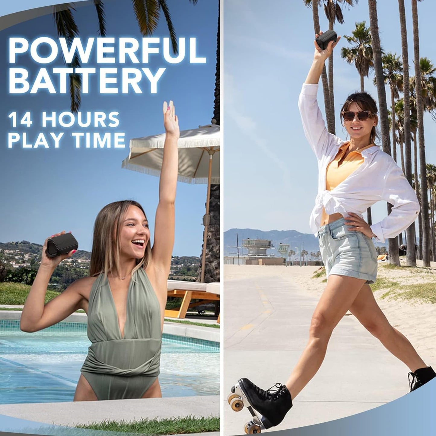Oontz Angle Solo Portable Bluetooth Speaker 5.0-5W Sound, 10-Hr Battery, 100Ft Wireless Range, IPX5 Water-Resistant Speaker for Travel, Party, Outdoor or Home