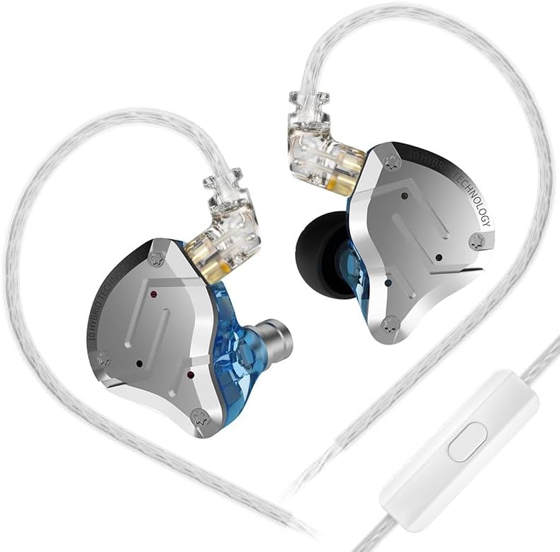 ZS10 Pro – Black In-Ear Monitors with 5-Driver Harmony & Detachable Cable for Pure Listening Flow
