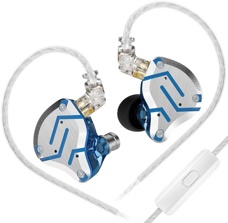ZS10 Pro – Black In-Ear Monitors with 5-Driver Harmony & Detachable Cable for Pure Listening Flow