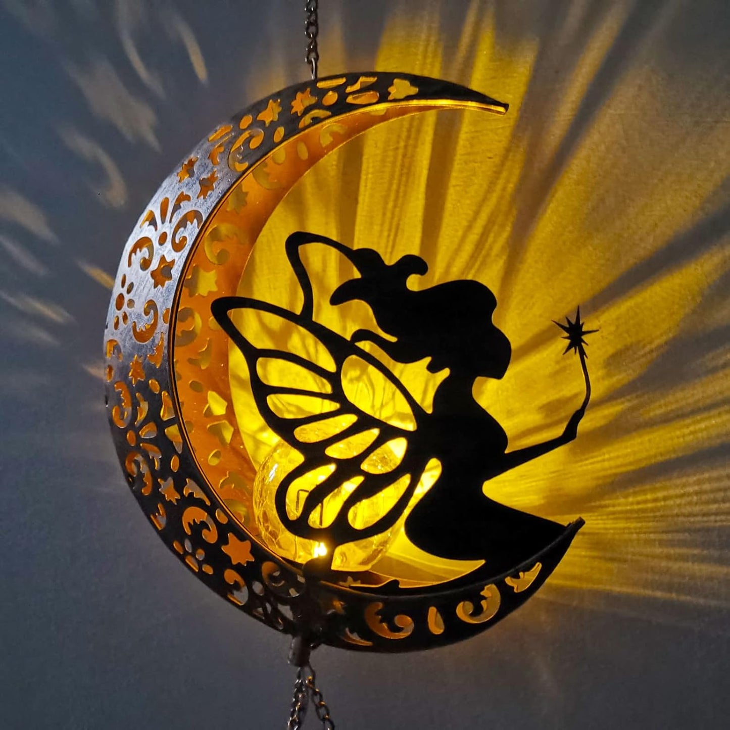 Celestial Garden Wind Chimes – Multi-Design Solar Lights with Crackle Glass Balls for Outdoor Spaces  Magical Gift for Women & Garden Lovers