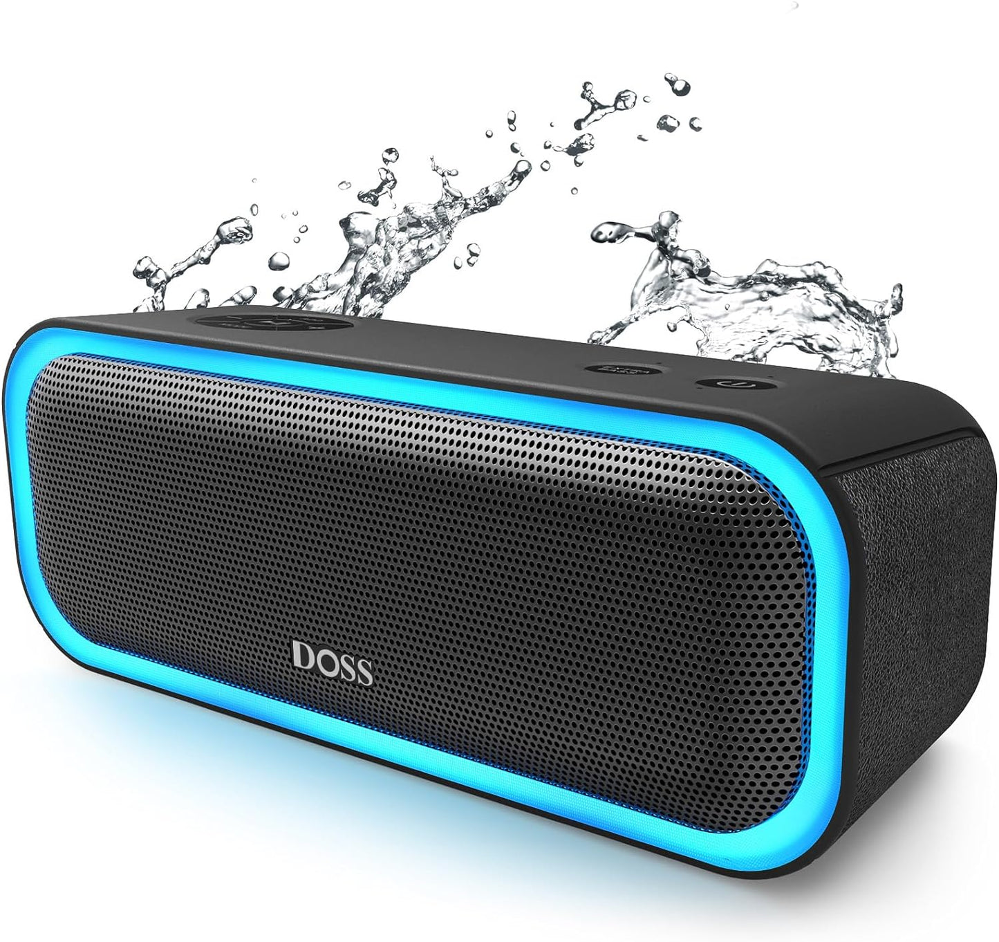 Soundbox Pro Bluetooth Speaker - 20W Stereo Sound, Enhanced Bass, IPX6 Waterproof, TWS Pairing, Multi-Color Lights, 20 Hours Playtime, Portable for Outdoor Use - Blue