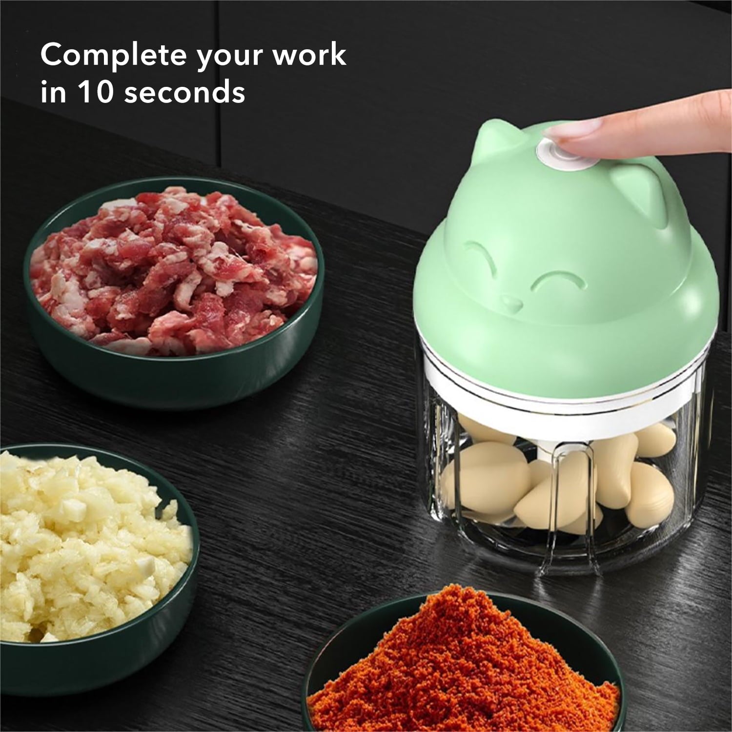 Pocket-Sized Power: 250ML Electric Chopper with Charm
