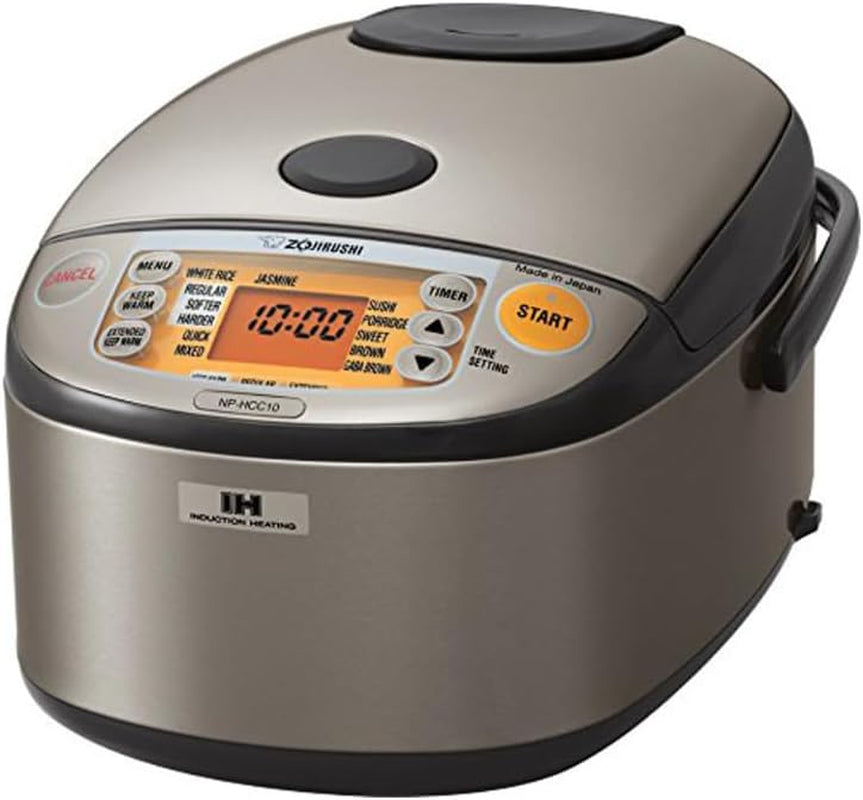 NP-HCC10XH Induction Heating System Rice Cooker and Warmer, Stainless Dark Gray