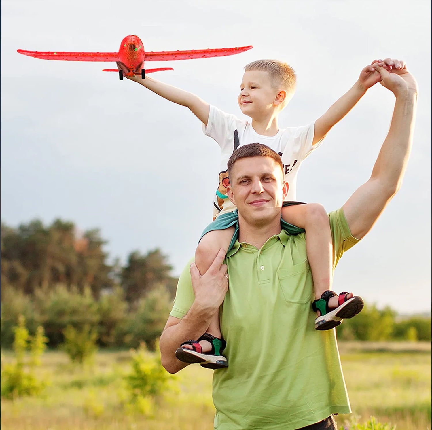 SkyLaunch Gliders – LED Foam Airplanes with Launcher & 2 Flight Modes (Set of 2)