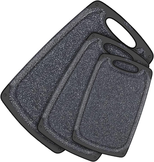 Cutting Board Set of 3 – BPA-Free, Dishwasher Safe with Juice Grooves & Handles