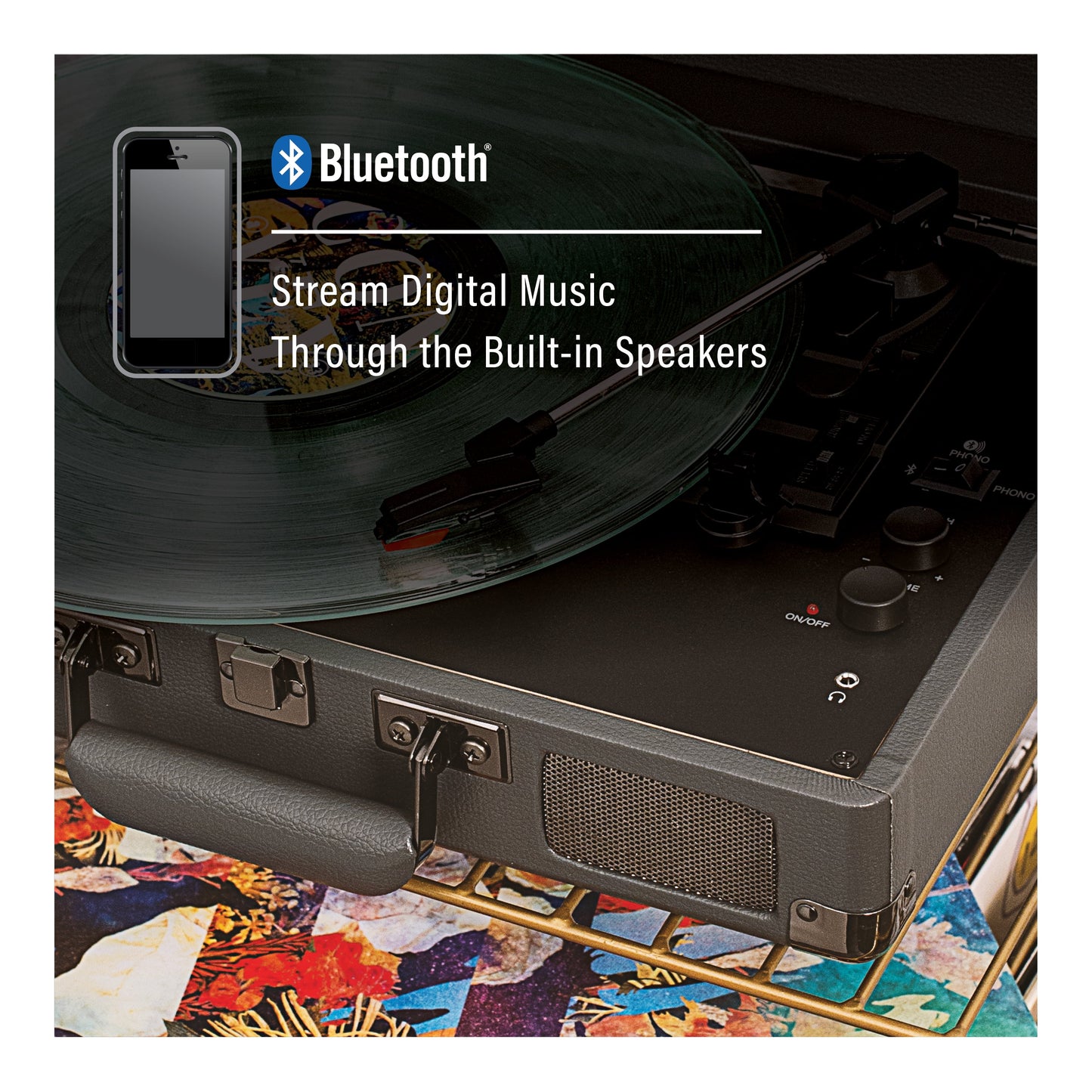 - Cruiser Plus Record Player – Wireless Audio Turntable with Speakers