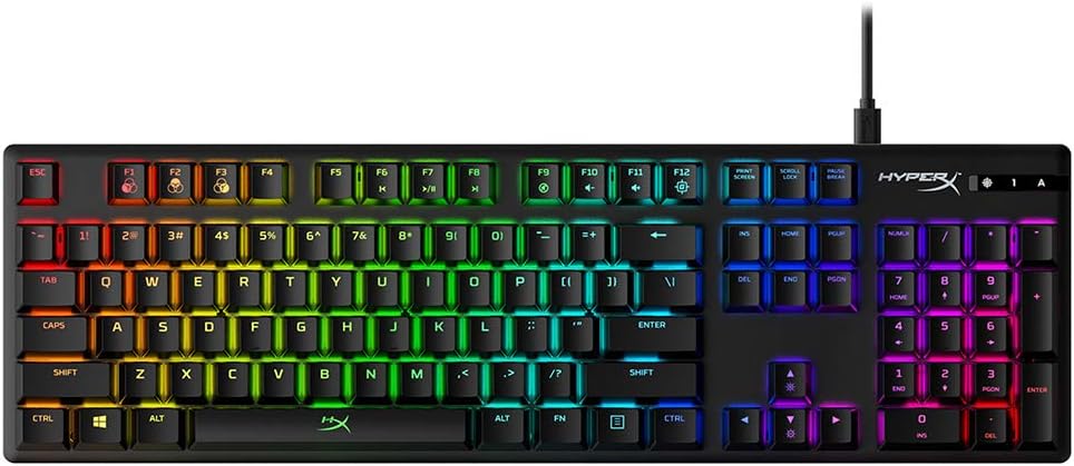 Alloy Origins PBT Gaming Keyboard – RGB Backlit, Clicky Mechanical Switches, Compact Build, Aluminum Body, Customizable with NGENUITY