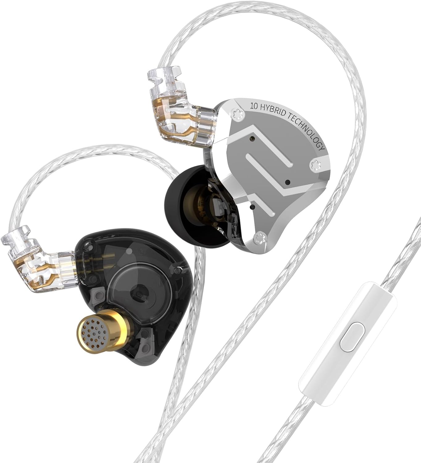 ZS10 Pro – Black In-Ear Monitors with 5-Driver Harmony & Detachable Cable for Pure Listening Flow