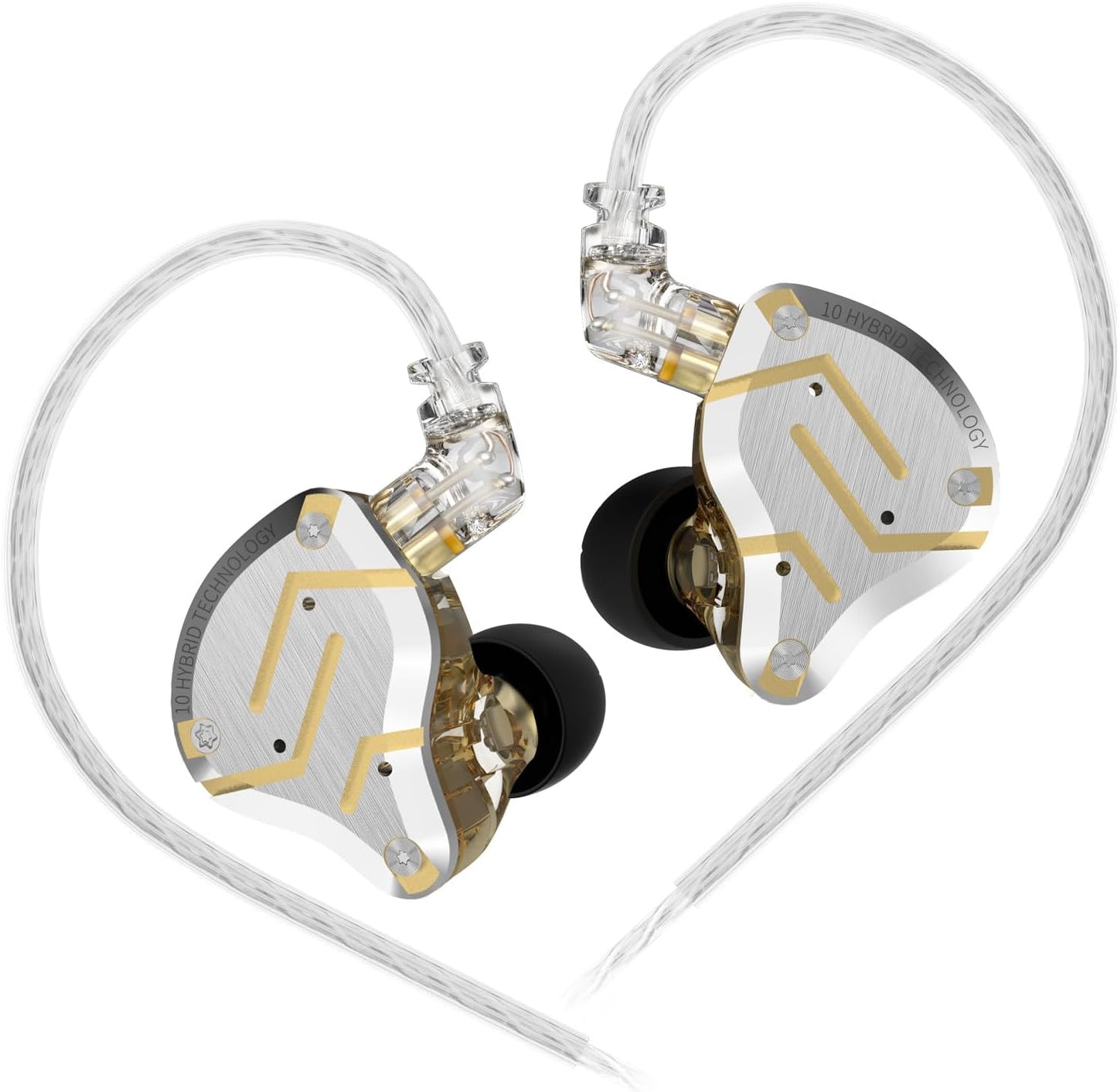 ZS10 Pro – Black In-Ear Monitors with 5-Driver Harmony & Detachable Cable for Pure Listening Flow