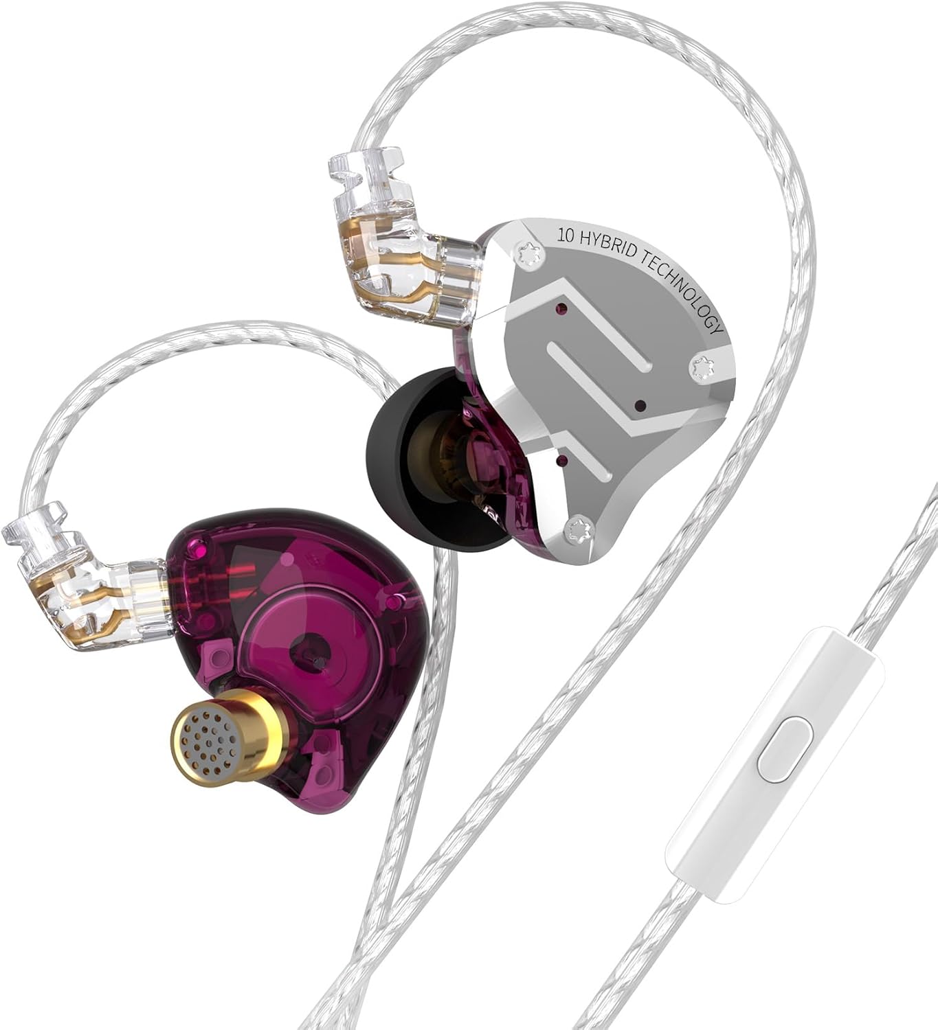 ZS10 Pro – Black In-Ear Monitors with 5-Driver Harmony & Detachable Cable for Pure Listening Flow