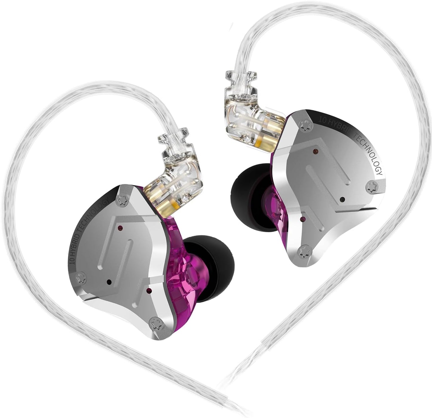 ZS10 Pro – Black In-Ear Monitors with 5-Driver Harmony & Detachable Cable for Pure Listening Flow