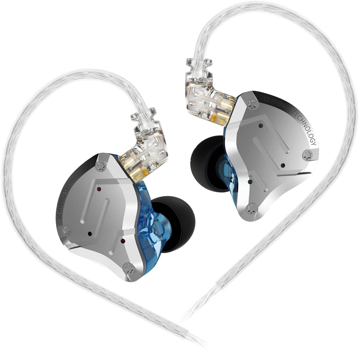 ZS10 Pro – Black In-Ear Monitors with 5-Driver Harmony & Detachable Cable for Pure Listening Flow