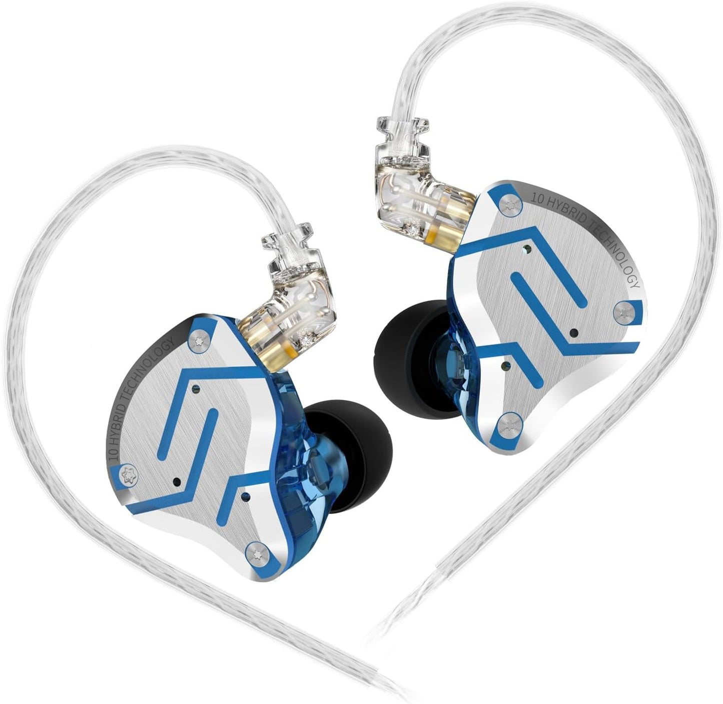 ZS10 Pro – Black In-Ear Monitors with 5-Driver Harmony & Detachable Cable for Pure Listening Flow