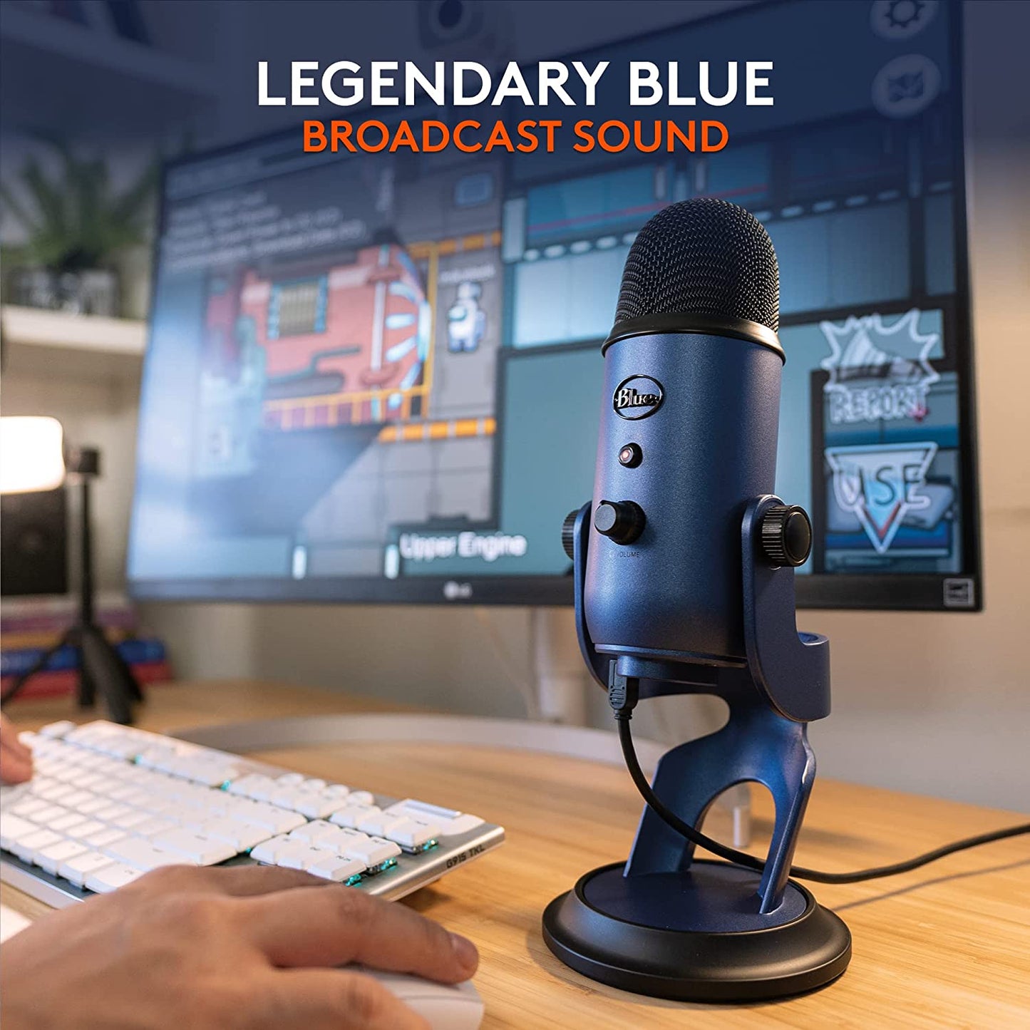 🎙️ Yeti USB Condenser Microphone – Midnight Edition for Streaming, Podcasting, Gaming & Studio Recording with VO!CE FX & 4 Pickup Patterns