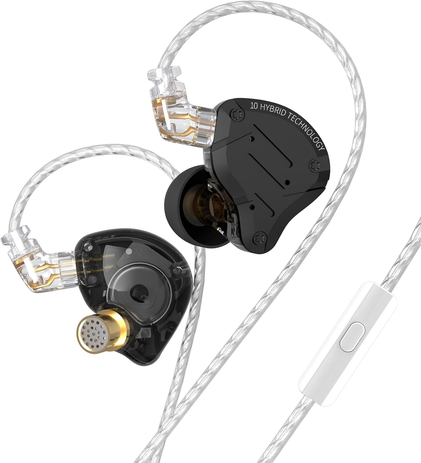 ZS10 Pro – Black In-Ear Monitors with 5-Driver Harmony & Detachable Cable for Pure Listening Flow