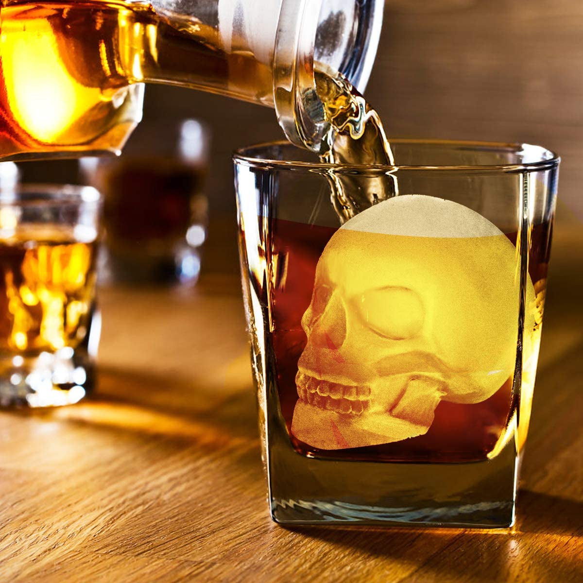 Skull Ice Mold – XL Silicone Cube for Whiskey, Resin & Chocolate (1 Pc + Funnel)