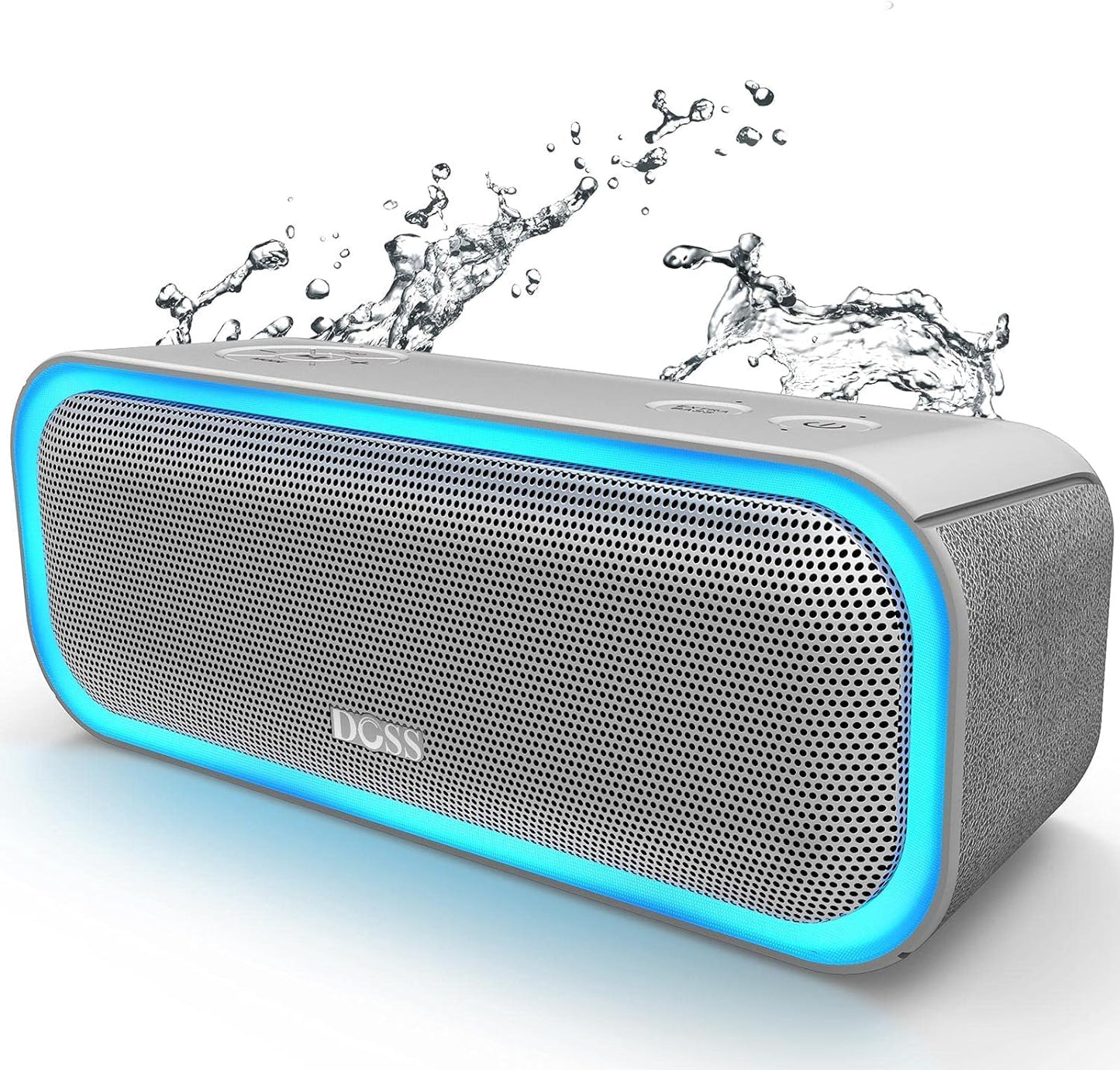 Soundbox Pro Bluetooth Speaker - 20W Stereo Sound, Enhanced Bass, IPX6 Waterproof, TWS Pairing, Multi-Color Lights, 20 Hours Playtime, Portable for Outdoor Use - Blue