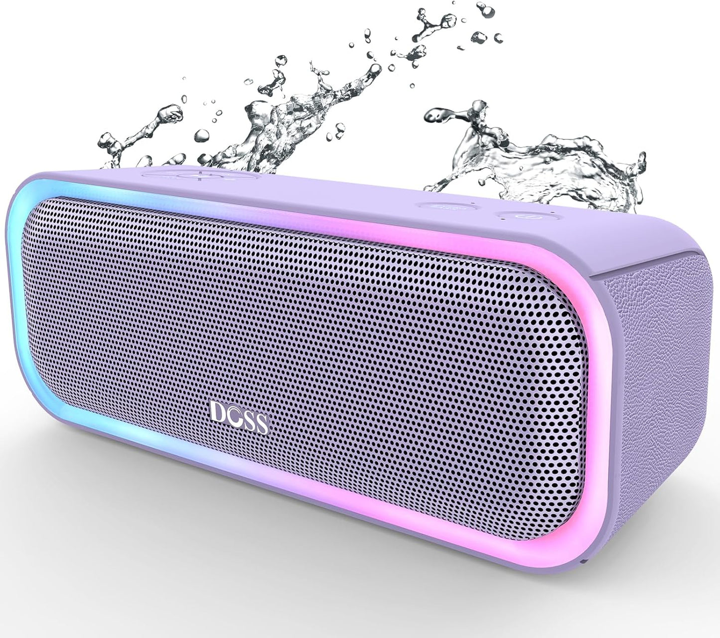 Soundbox Pro Bluetooth Speaker - 20W Stereo Sound, Enhanced Bass, IPX6 Waterproof, TWS Pairing, Multi-Color Lights, 20 Hours Playtime, Portable for Outdoor Use - Blue