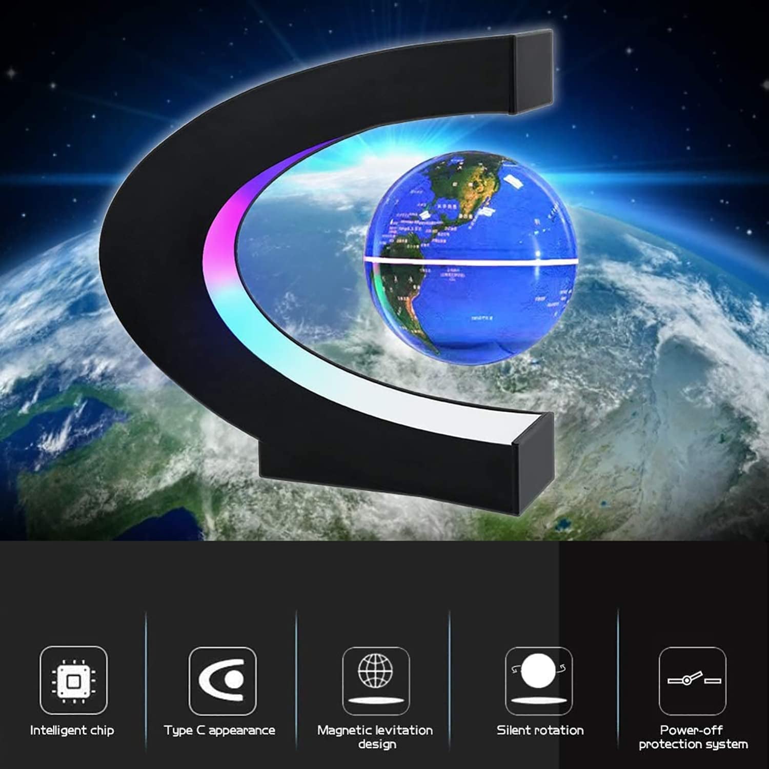 Levitating Globe with LED Light – Cool Tech Gift for All Ages