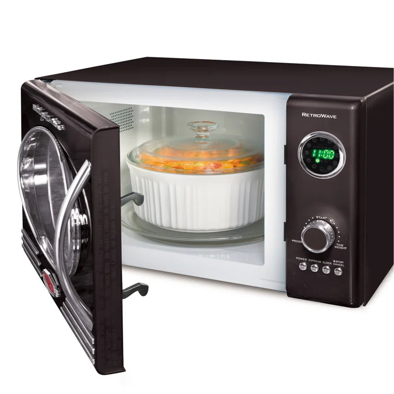 Retro 19" 0.9 Cu Ft. 800-Watt Countertop Microwave Oven