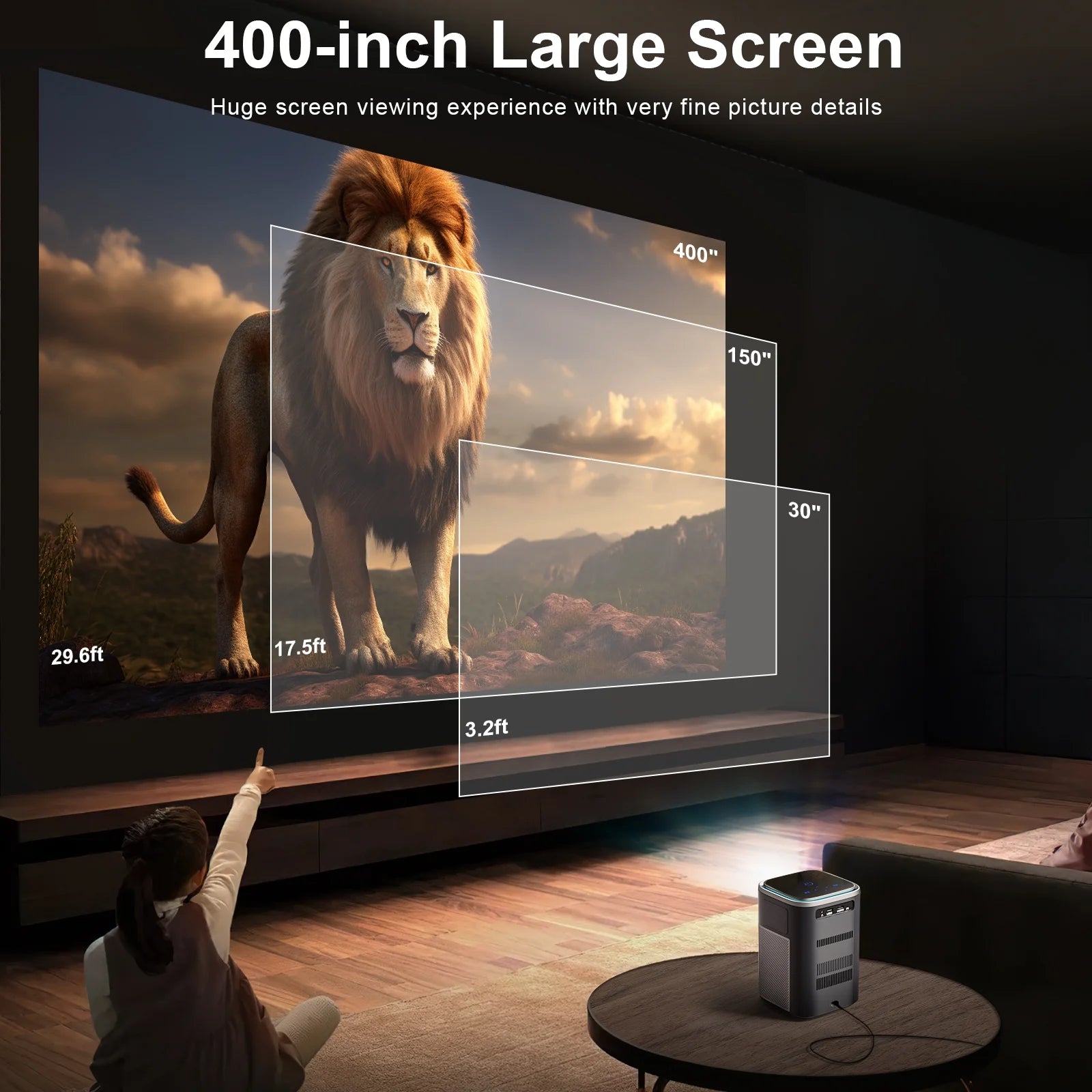 - Native 1080P Home Theater Projector with 5G WiFi, Bluetooth, 4K Support & 600 ANSI Lumens Brightness