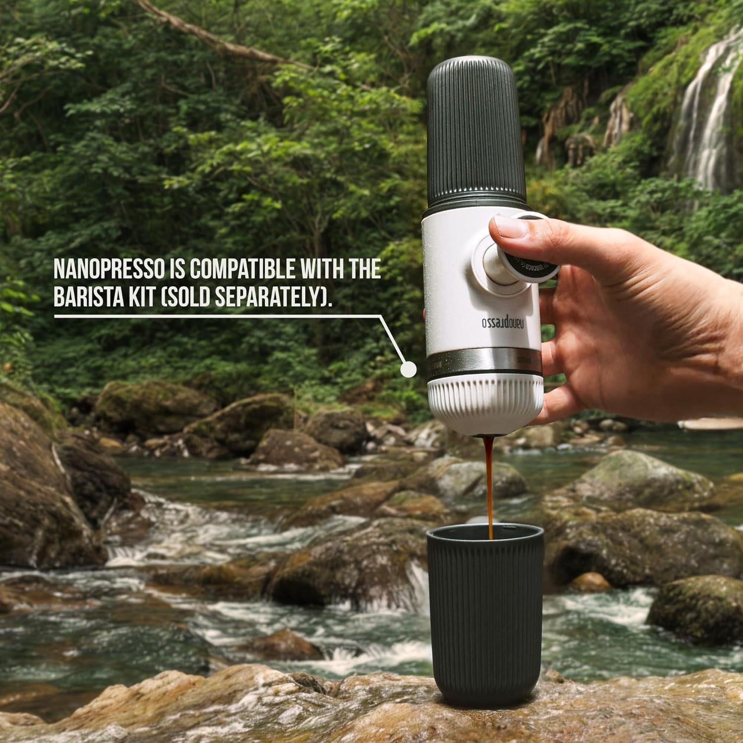 ☕ Nanopresso Portable Espresso Maker – Upgraded Travel Edition with Protective Case, Available in Multiple Colors (Elements Series)