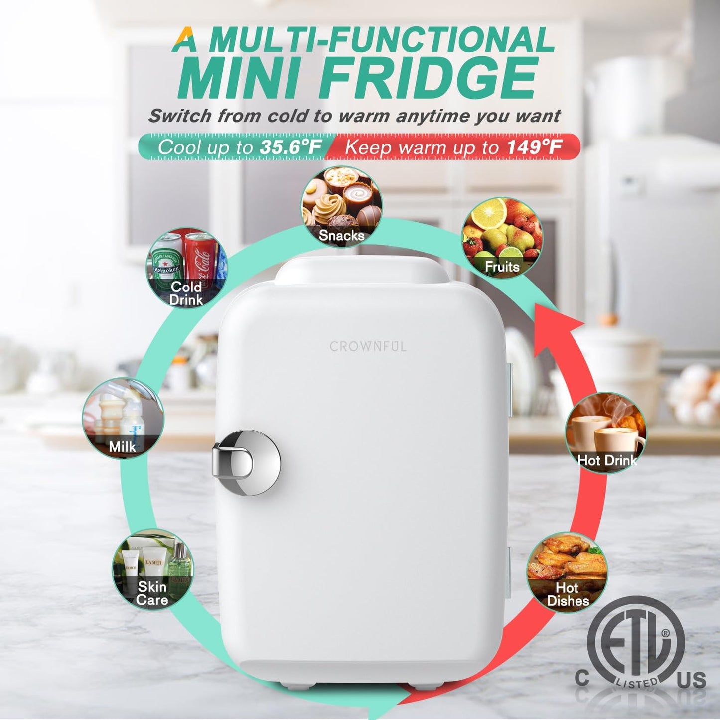 ❄️ Mini Fridge – 4L Portable Cooler & Warmer for Skincare, Snacks & Drinks | Compact Personal Fridge for Home, Office, Car & Travel | Multi-Color Options