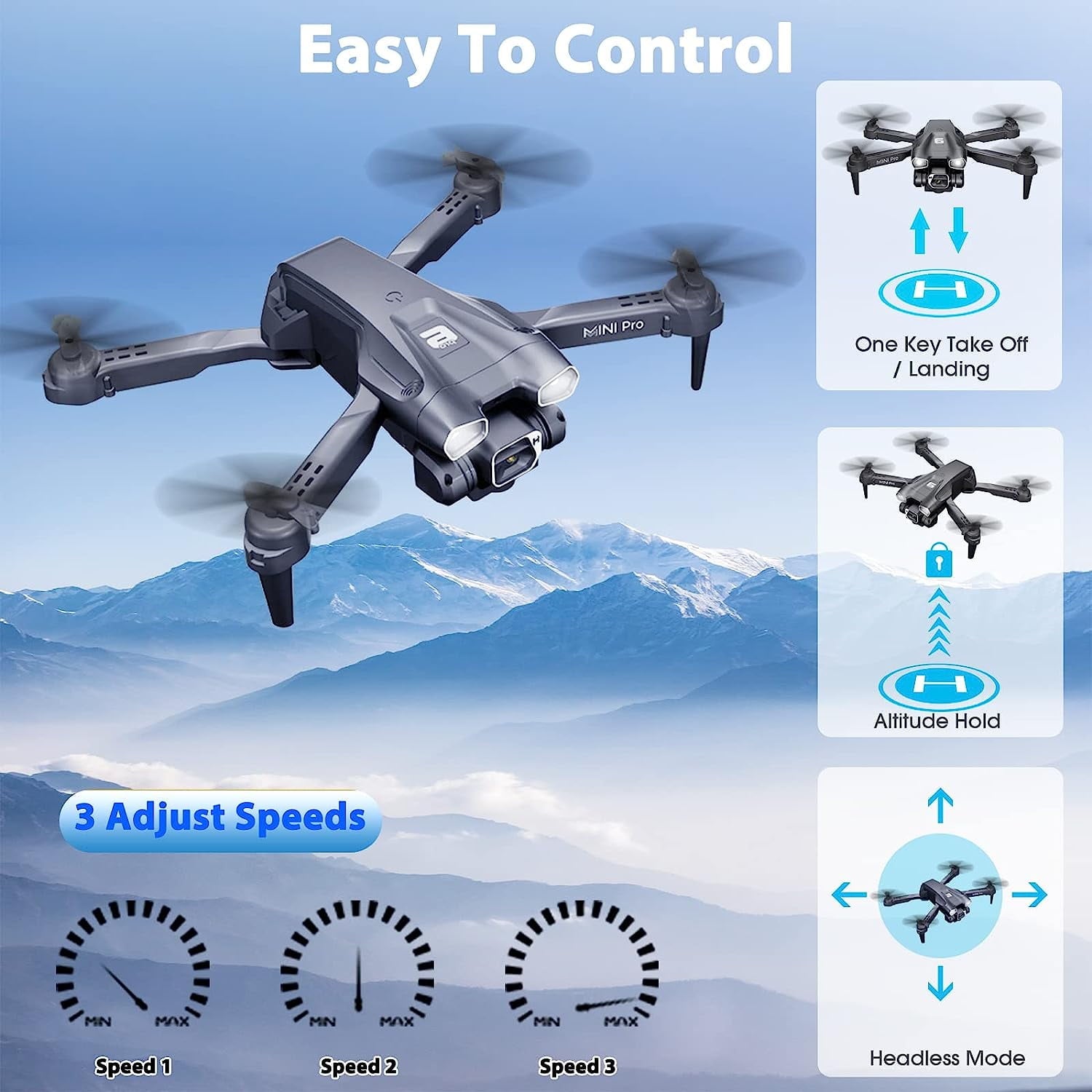 Dual 4K HD Mini Drone with Camera – FPV RC Quadcopter for Beginners, Kids & Adults