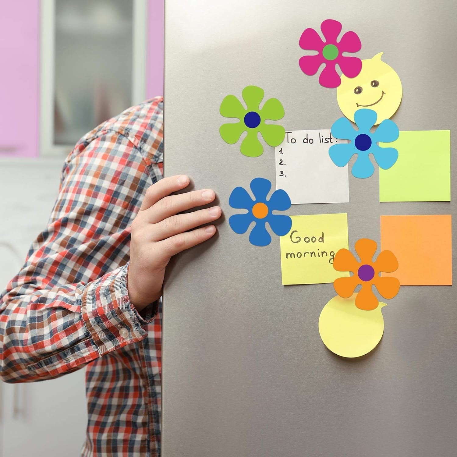 Retro Flower Power Magnets – Groovy 60s Cutouts for Car, Home & Whiteboard Decor (16-Pack)