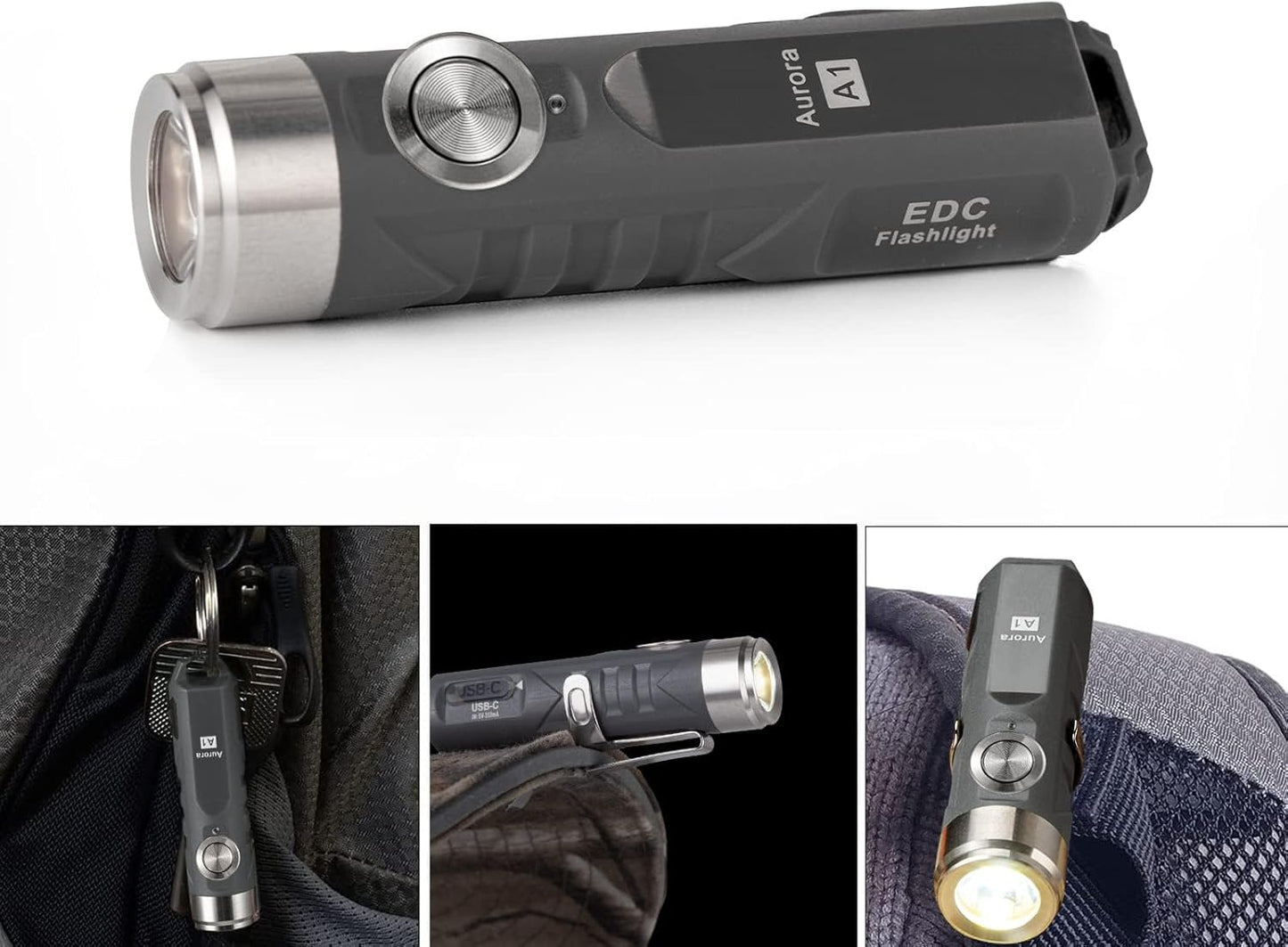 Rechargeable A1 Gen 4 Mini Keychain Flashlight – 650 Lumens Brightness, Outdoor EDC Essential for Camping & More
