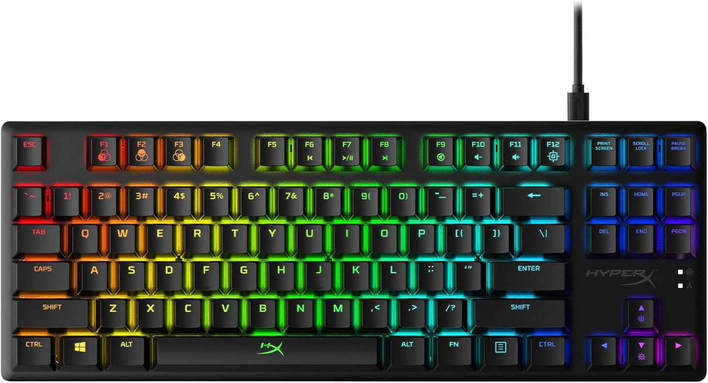 Alloy Origins PBT Gaming Keyboard – RGB Backlit, Clicky Mechanical Switches, Compact Build, Aluminum Body, Customizable with NGENUITY