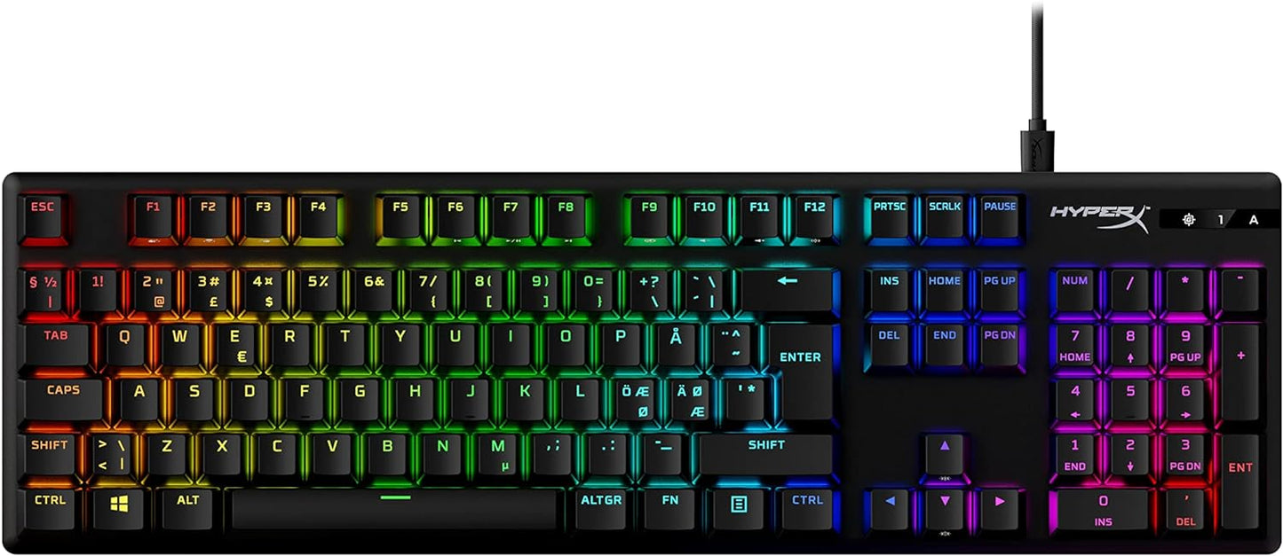 Alloy Origins PBT Gaming Keyboard – RGB Backlit, Clicky Mechanical Switches, Compact Build, Aluminum Body, Customizable with NGENUITY