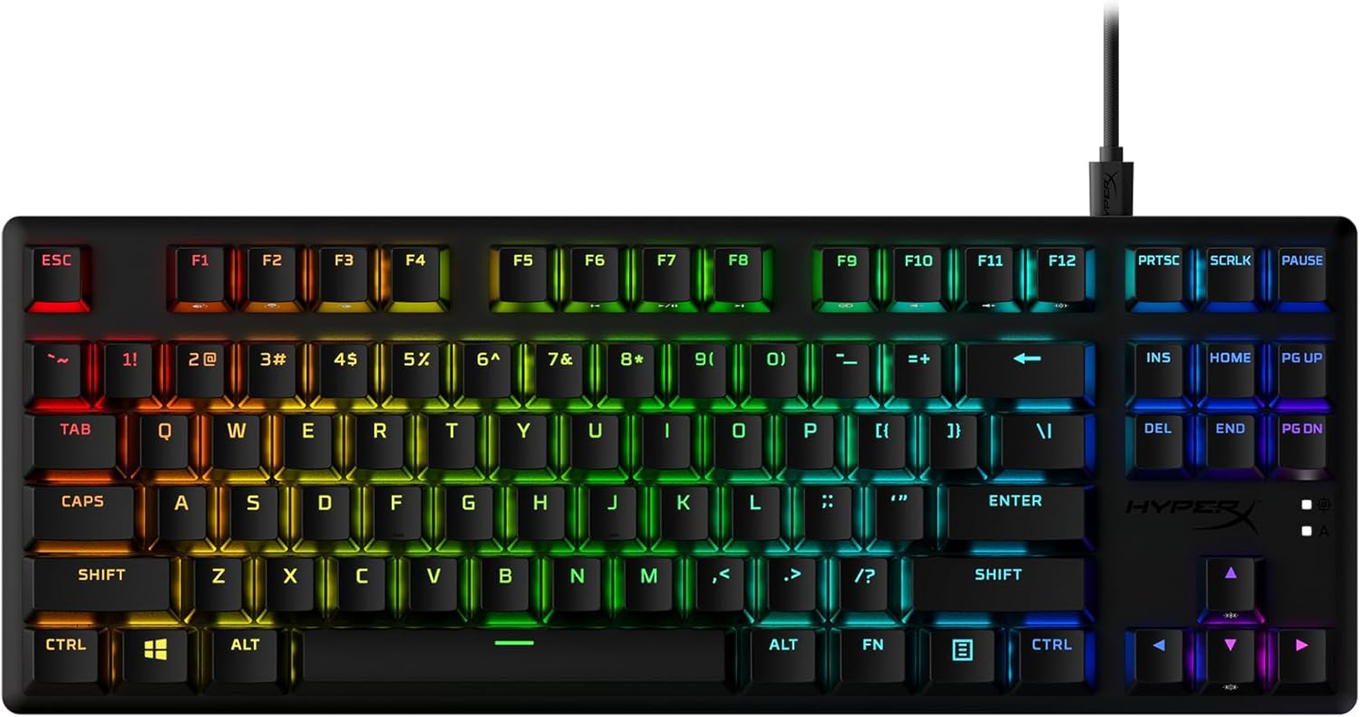 Alloy Origins PBT Gaming Keyboard – RGB Backlit, Clicky Mechanical Switches, Compact Build, Aluminum Body, Customizable with NGENUITY