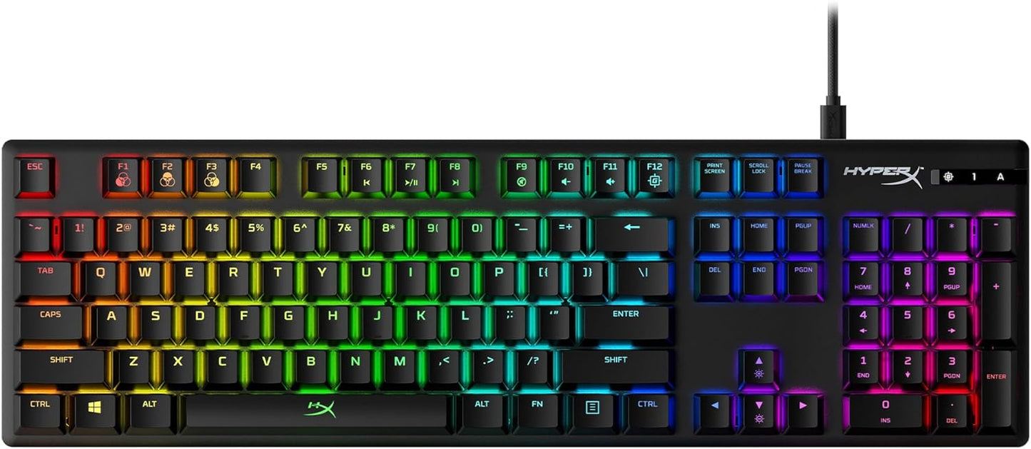 Alloy Origins PBT Gaming Keyboard – RGB Backlit, Clicky Mechanical Switches, Compact Build, Aluminum Body, Customizable with NGENUITY