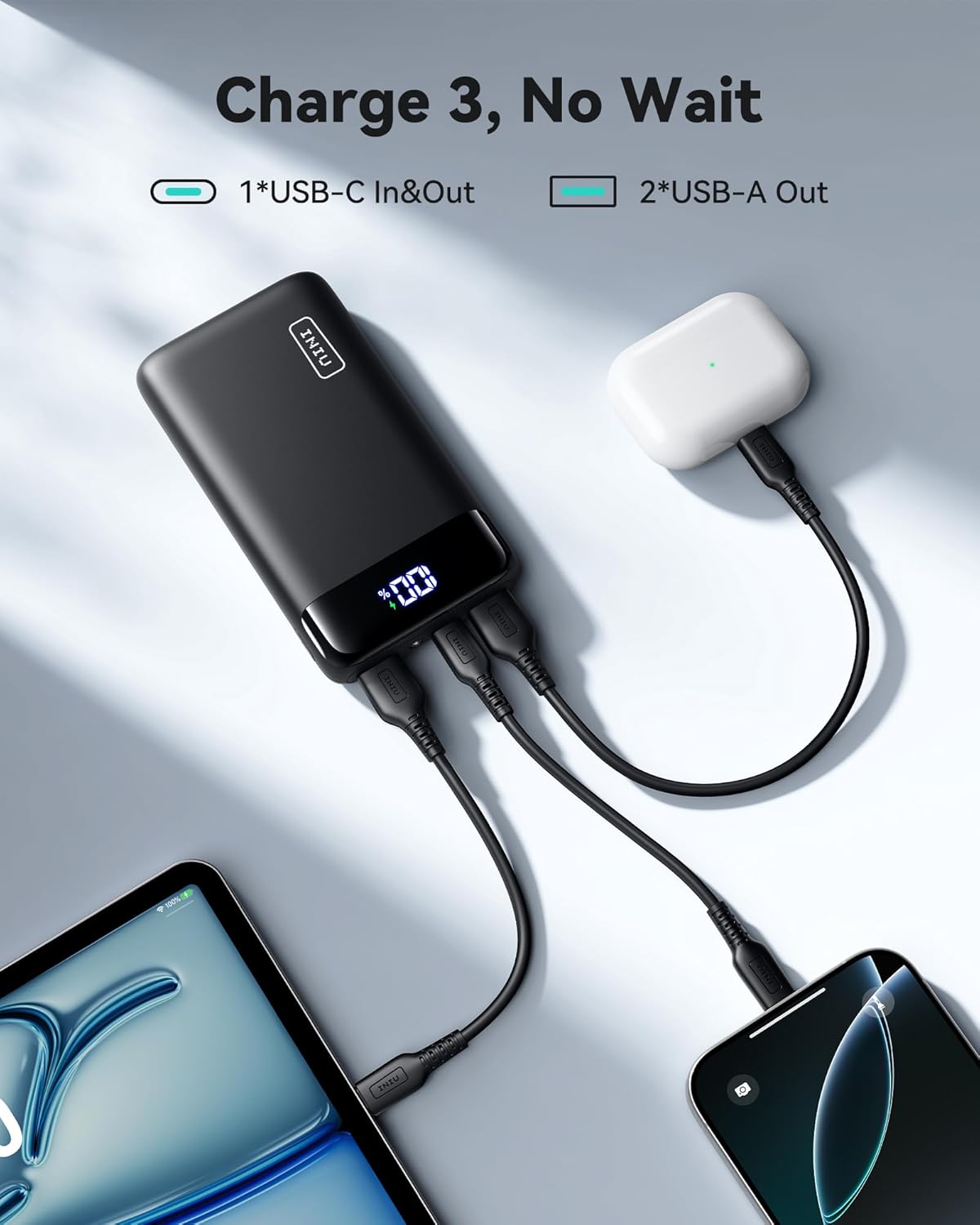 Portable USB-C Power Banks in Regular & Mini Sizes, 22.5W Fast Charging, LED Display, PD+QC Compatible with iPhone, Samsung, Google & More