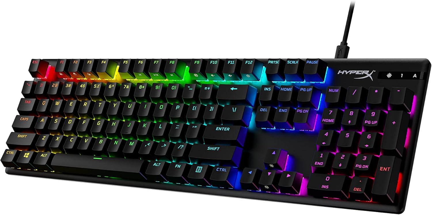 Alloy Origins PBT Gaming Keyboard – RGB Backlit, Clicky Mechanical Switches, Compact Build, Aluminum Body, Customizable with NGENUITY