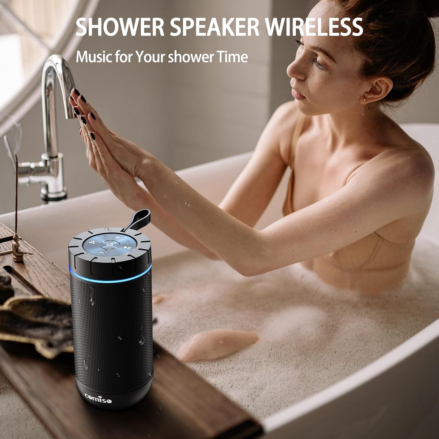 White Glow Bluetooth Speaker – Waterproof, Punchy Bass, 360° Stereo, 24-Hour Playtime, Made for Movement & Moments