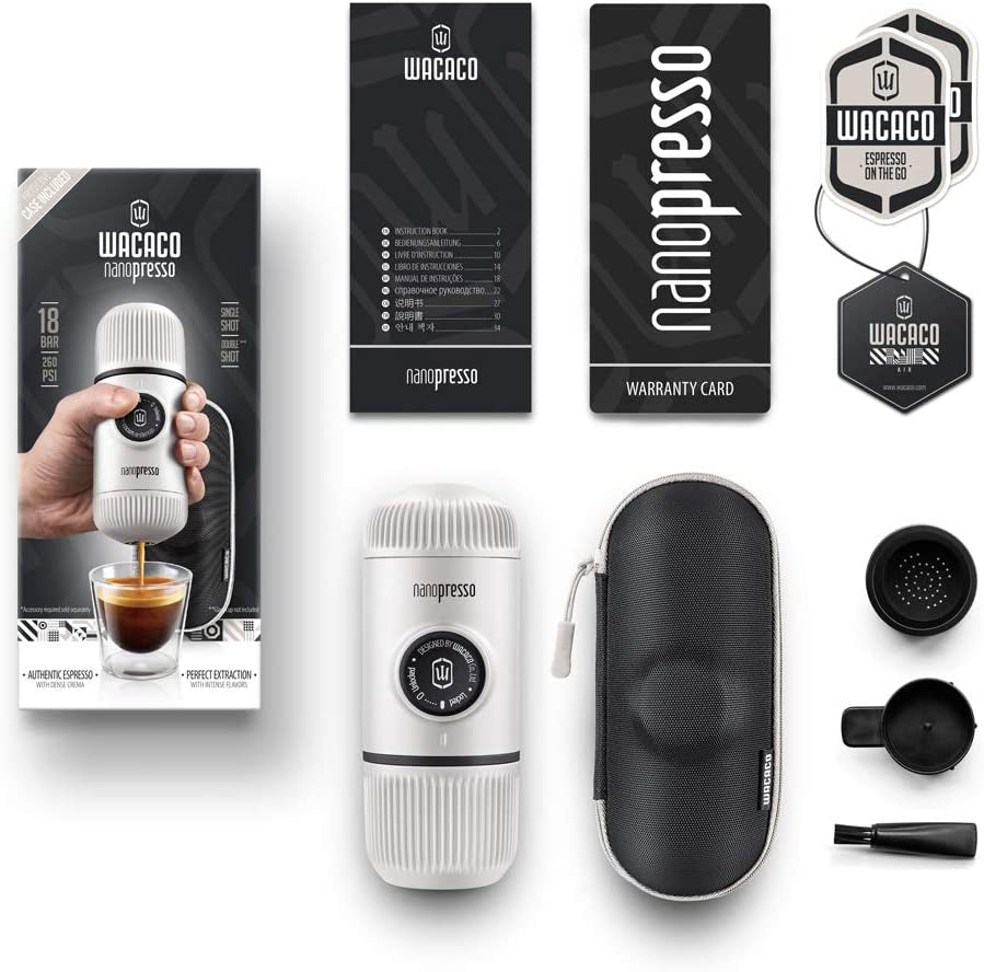 ☕ Nanopresso Portable Espresso Maker – Upgraded Travel Edition with Protective Case, Available in Multiple Colors (Elements Series)