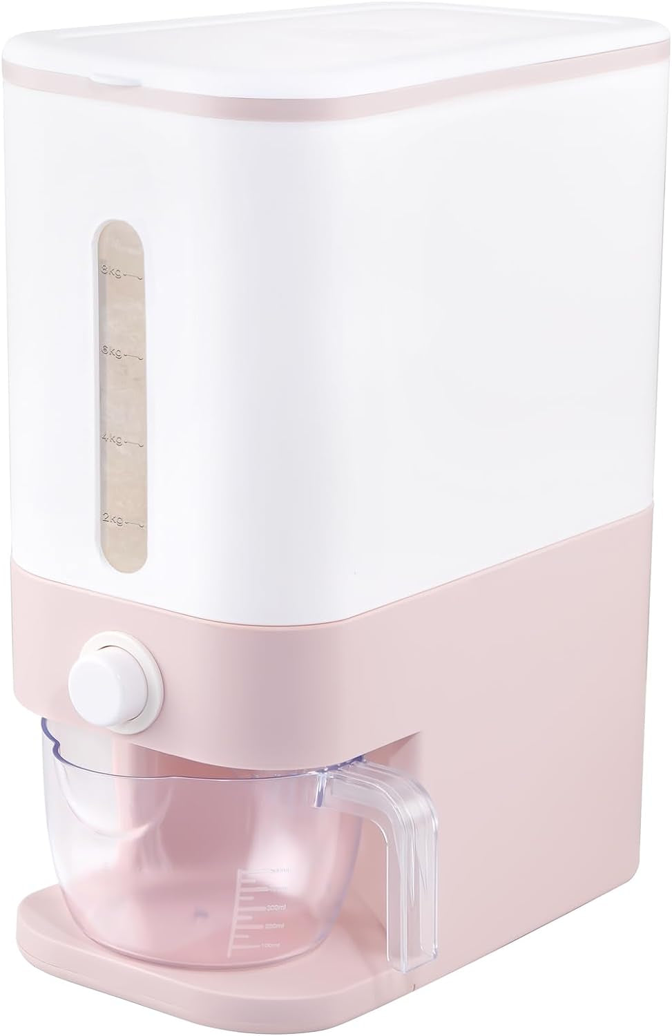 Household Grain Storage Bin – 22.5–25 lb Rice Holder with Measuring Cup, Multi-Color Options for Kitchen & Pantry Use