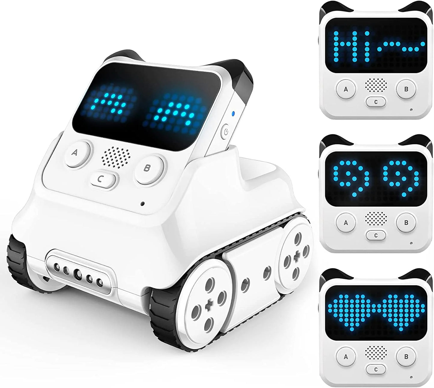 Codey Rocky 2-In-1 Cording Robot Toys for Kids, Programmable Remote Control Emo Robot Car Supports Both Block-Based and Python Coding