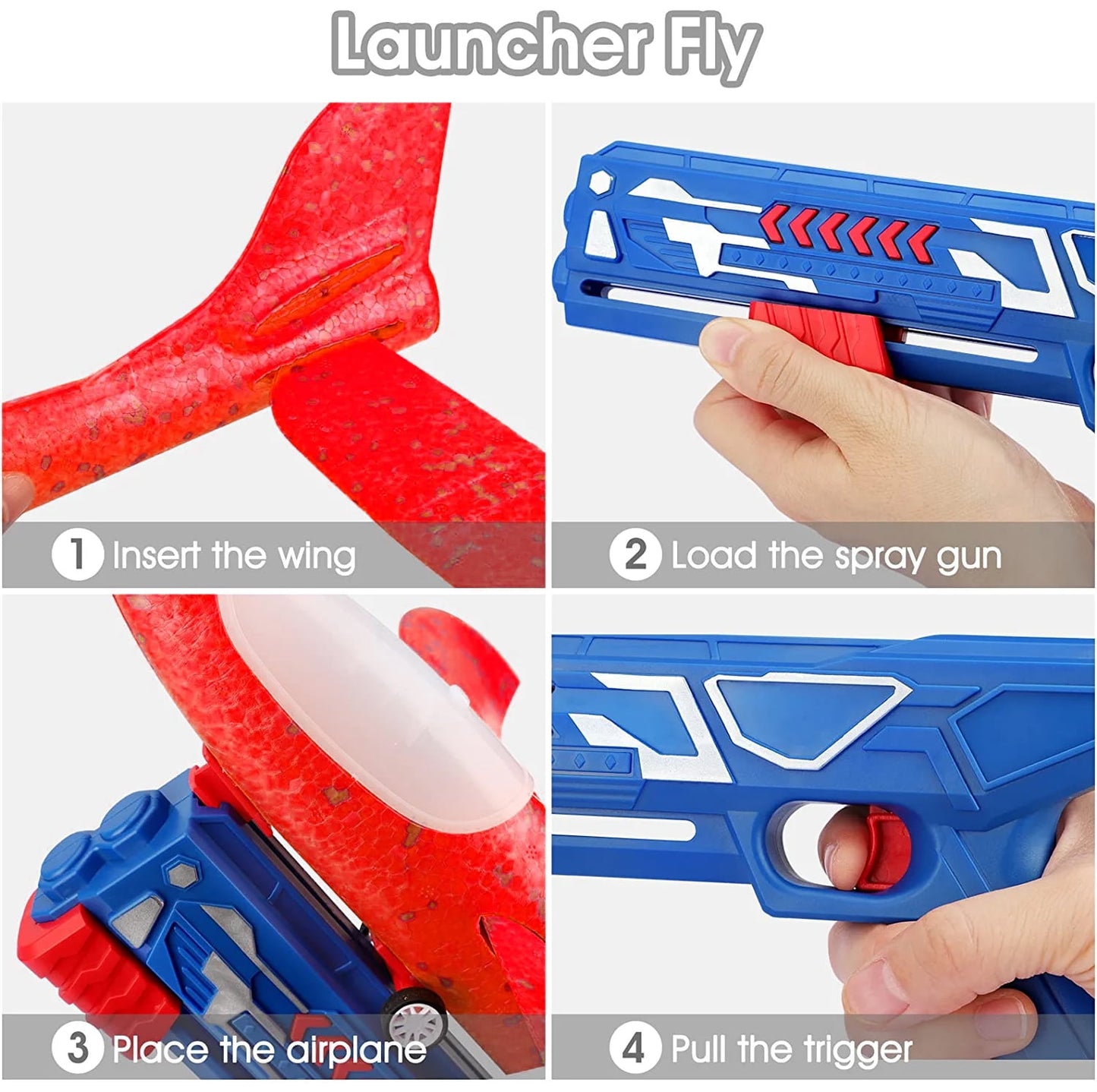SkyLaunch Gliders – LED Foam Airplanes with Launcher & 2 Flight Modes (Set of 2)