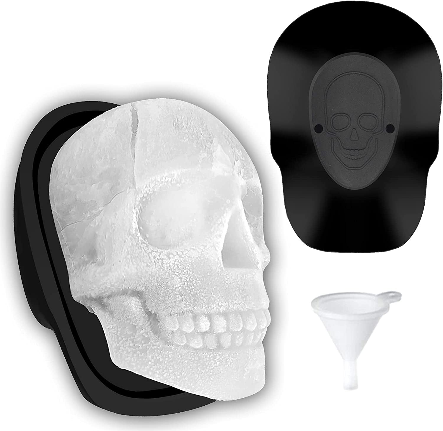 Skull Ice Mold – XL Silicone Cube for Whiskey, Resin & Chocolate (1 Pc + Funnel)