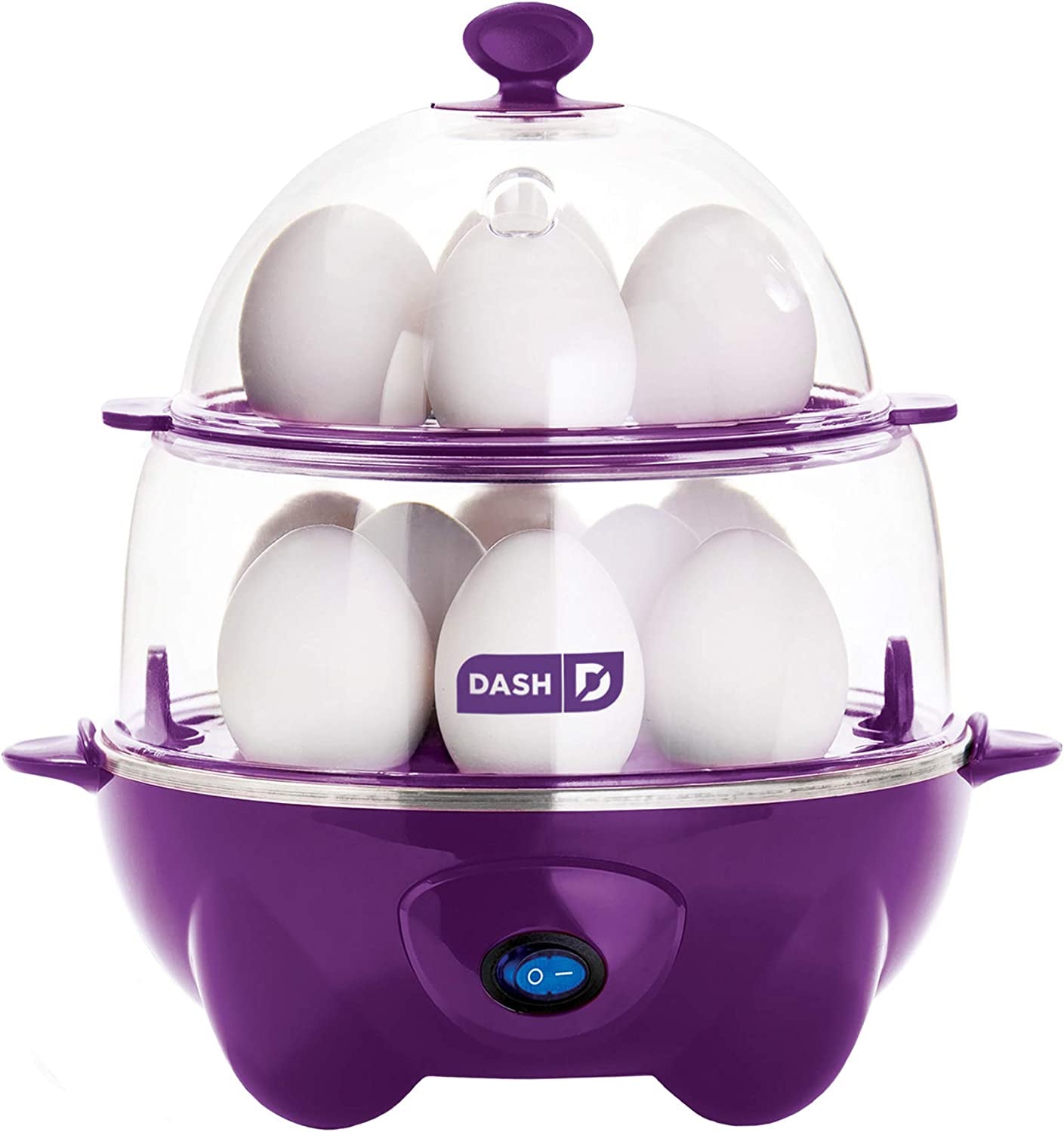 Deluxe Rapid Egg Cooker for Hard Boiled, Poached, Scrambled Eggs, Omelets, Steamed Vegetables, Dumplings & More, 12 Capacity, with Auto Shut off Feature - White